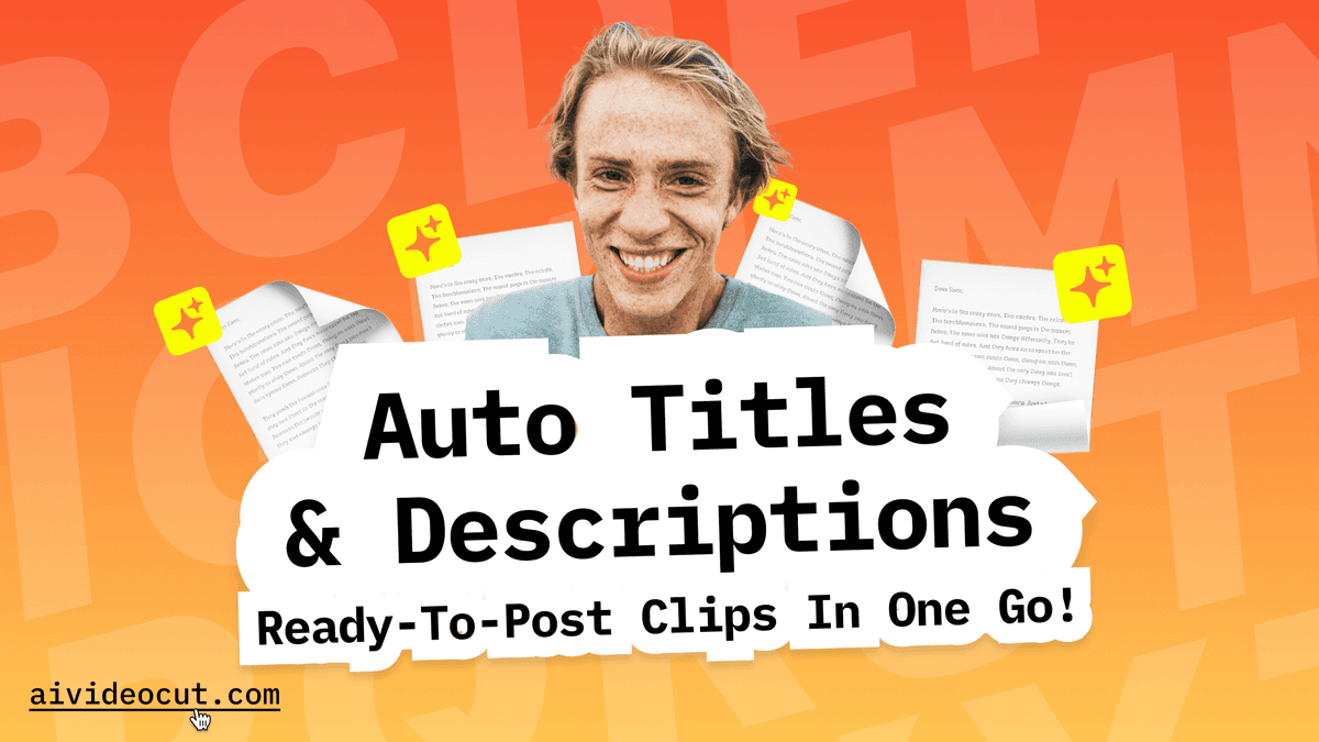 New In: AI Video Cut Automatically Adds Titles, Transcripts & Now Descriptions to Your Clips illustration