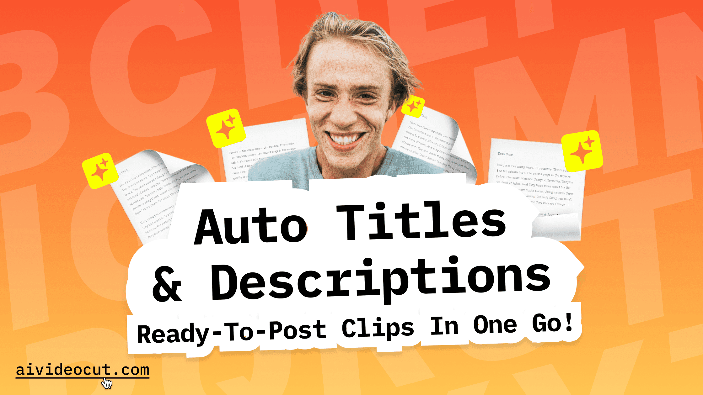 New In: AI Video Cut Automatically Adds Titles, Transcripts & Now Descriptions to Your Clips Illustration