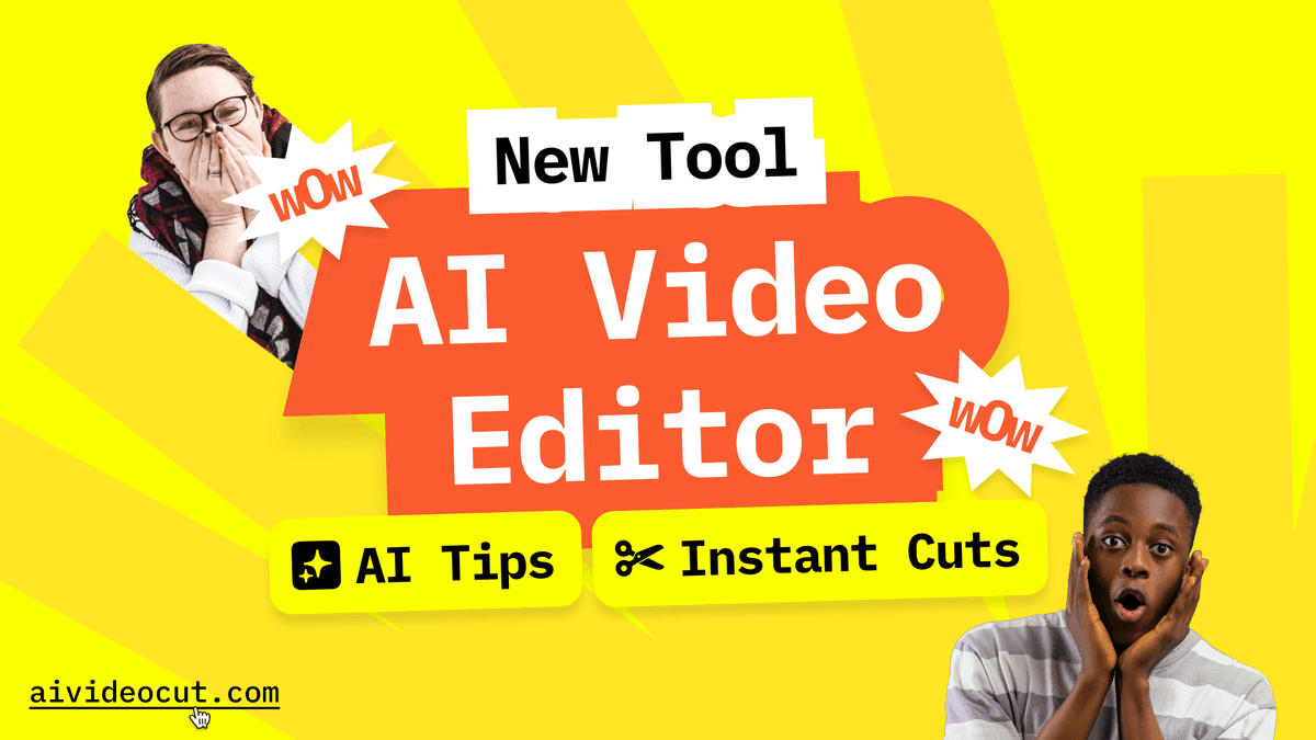 Just Launched! AI Video Editor: Transcript-Based Editor with AI Tips illustration